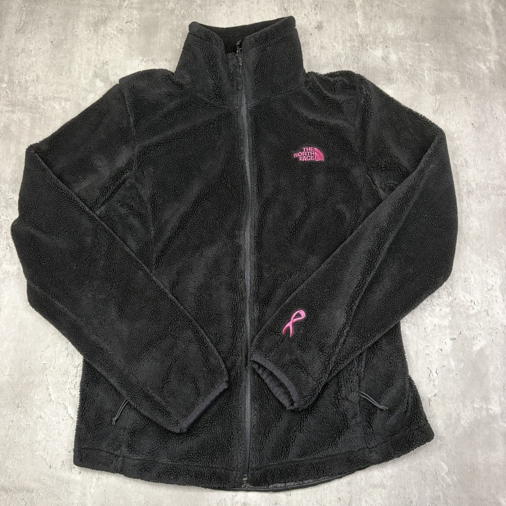 The North Face Women's Black Fleece Jacket with Pink Accent